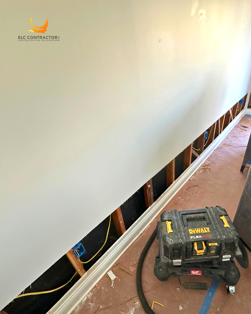 Targeted wall access for residential electrical rewiring in Millbrae CA