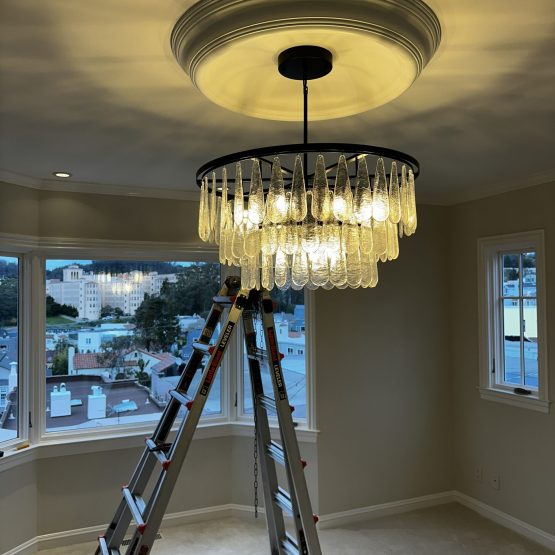 Chandelier installation- real estate